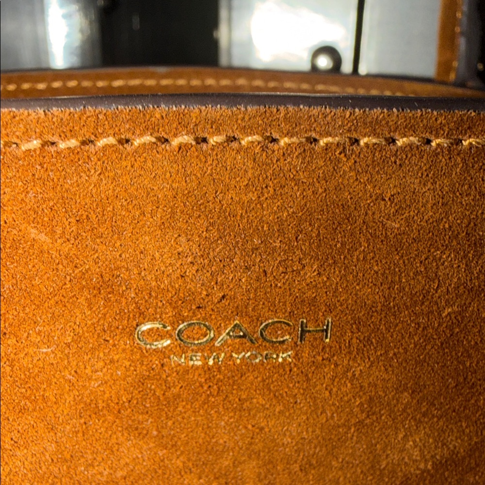 Coach Empire 34 Suede Shoulder Bag Classic Dark Brown Suede LIKE NEW AUTHENTIC ✨ - Picture 12 of 16